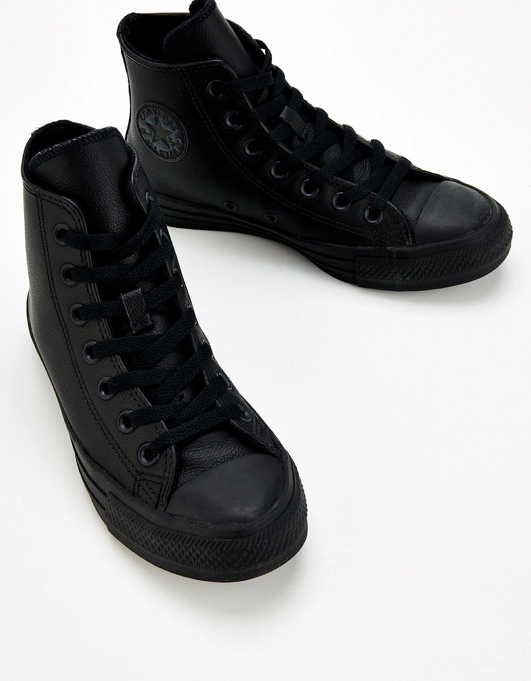 Leather Hi Top Trainers - Black