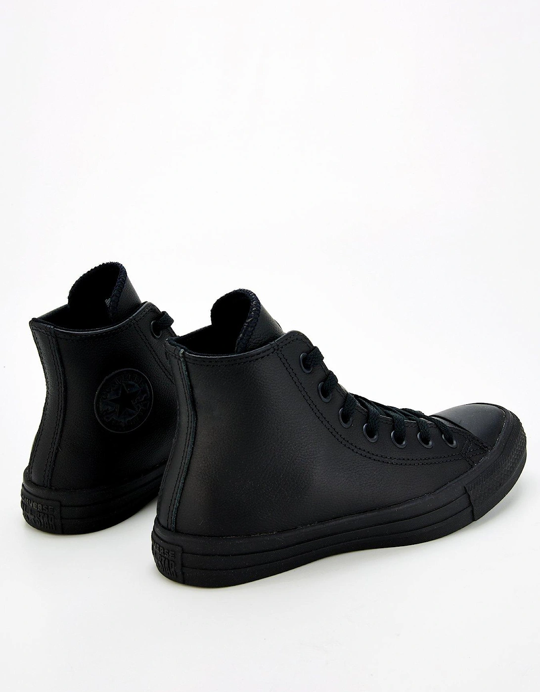 Leather Hi Top Trainers - Black