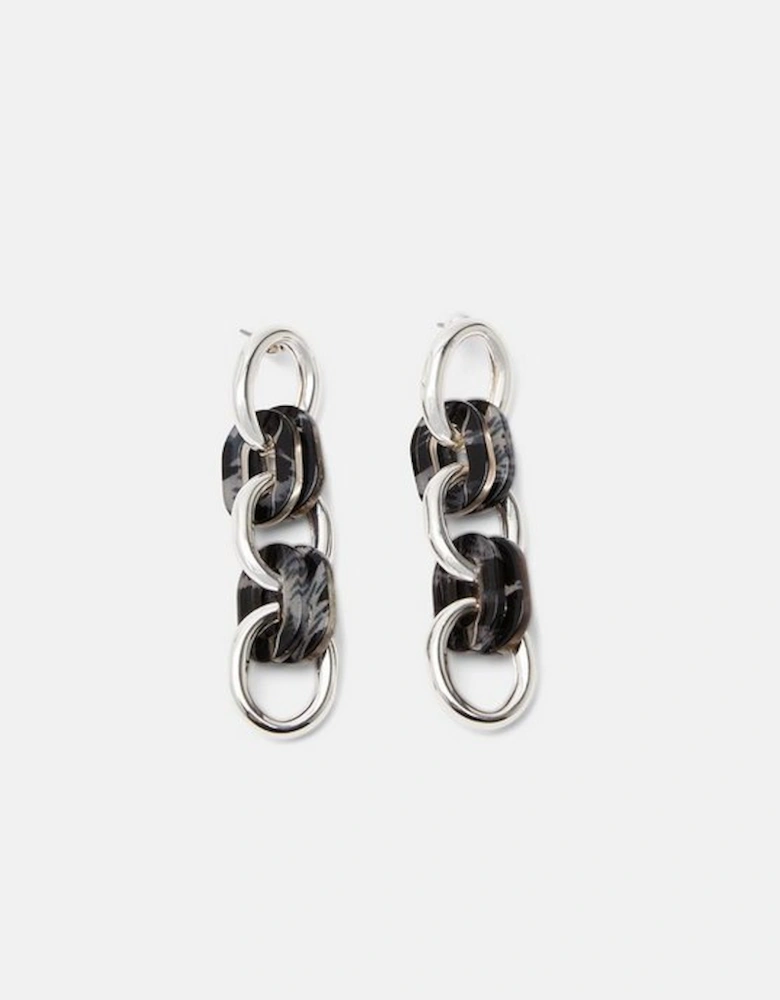 Tortoise Shell Gold Chain Earrings