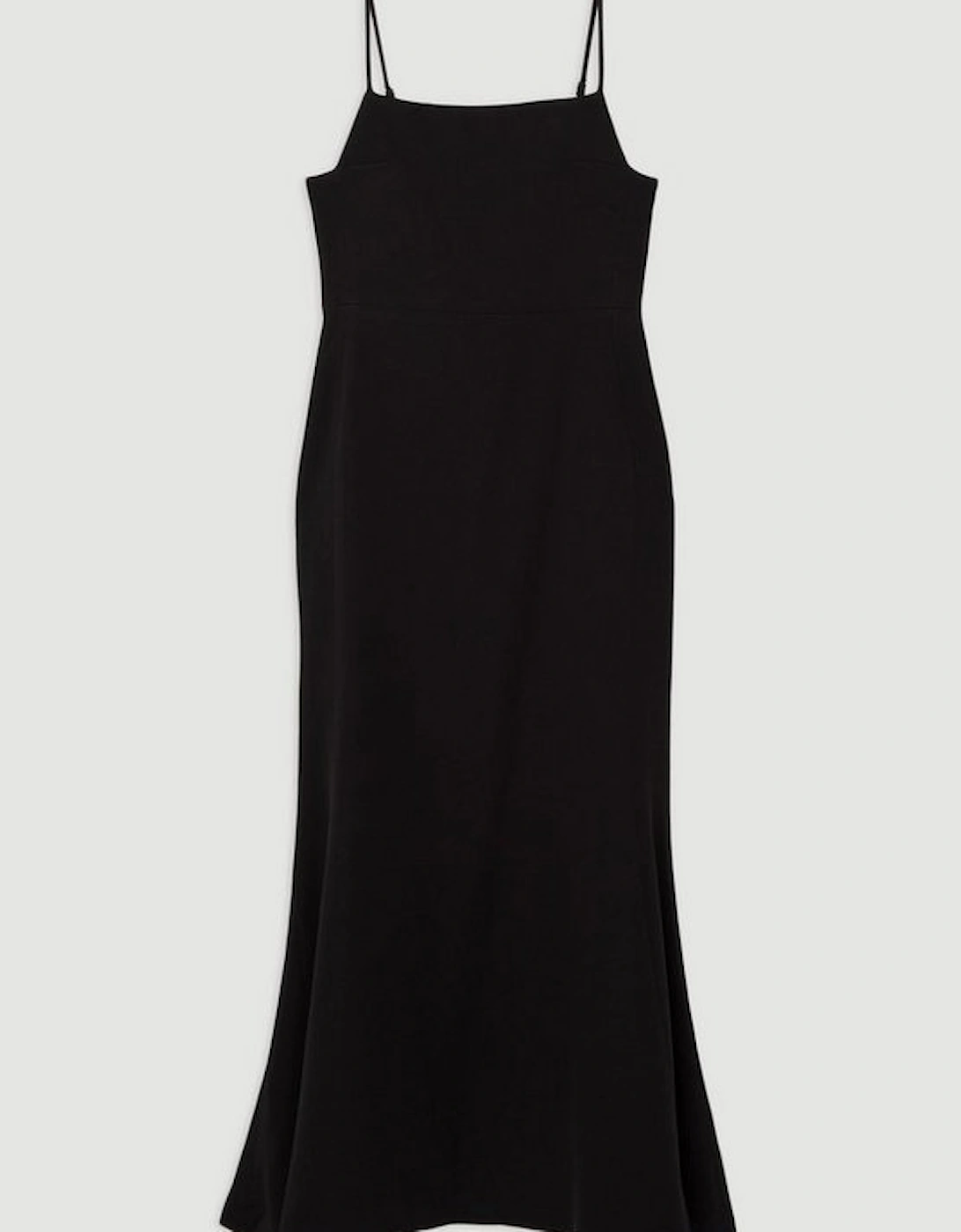 Compact Stretch Viscose Tailored Square Neck Maxi Dress