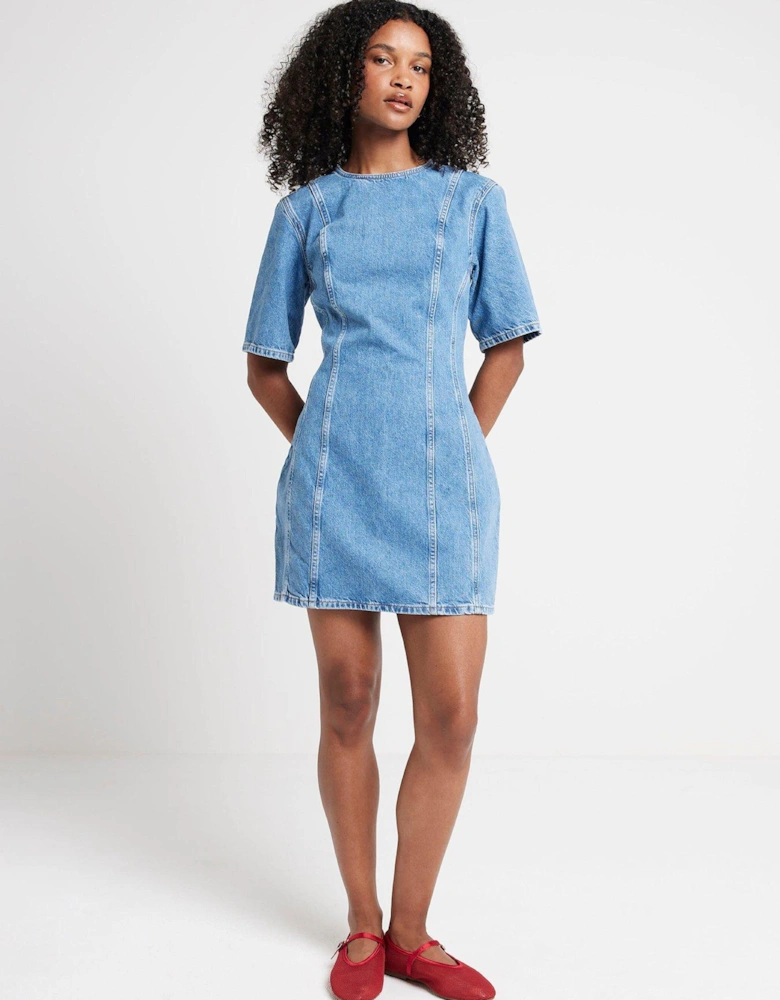 Seam Detail Dress - Medium Denim Blue