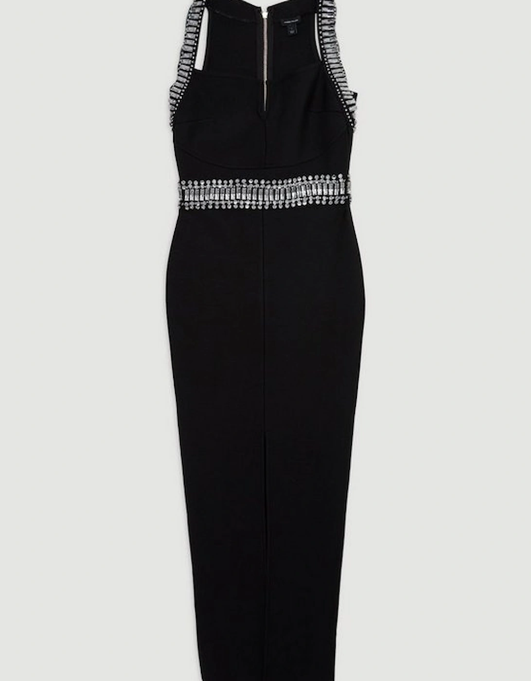 Bandage Figure Form Knit Embellished Maxi Dress