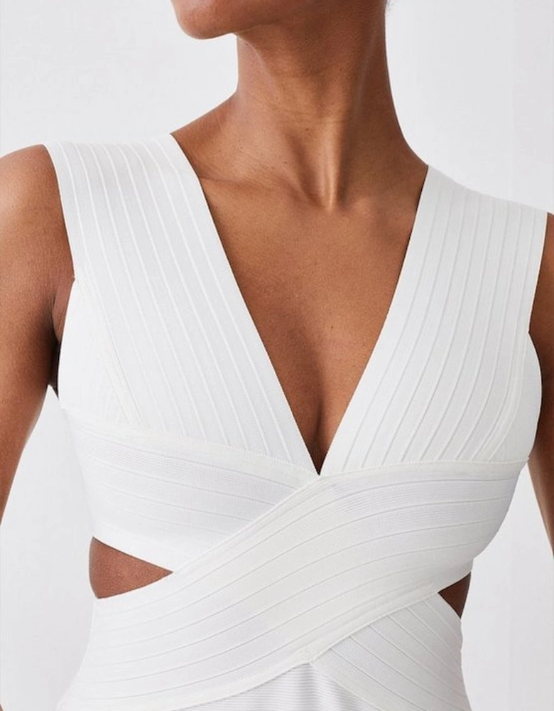 Bandage Textured V Neck Swimsuit