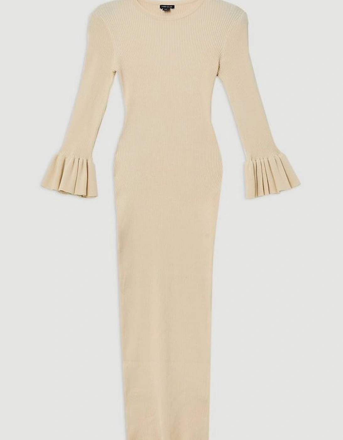 Full Sleeve Rib Knit Midi Dress