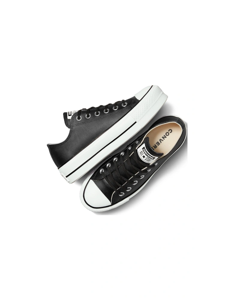 Womens Leather Lift Ox Trainers - Black/White