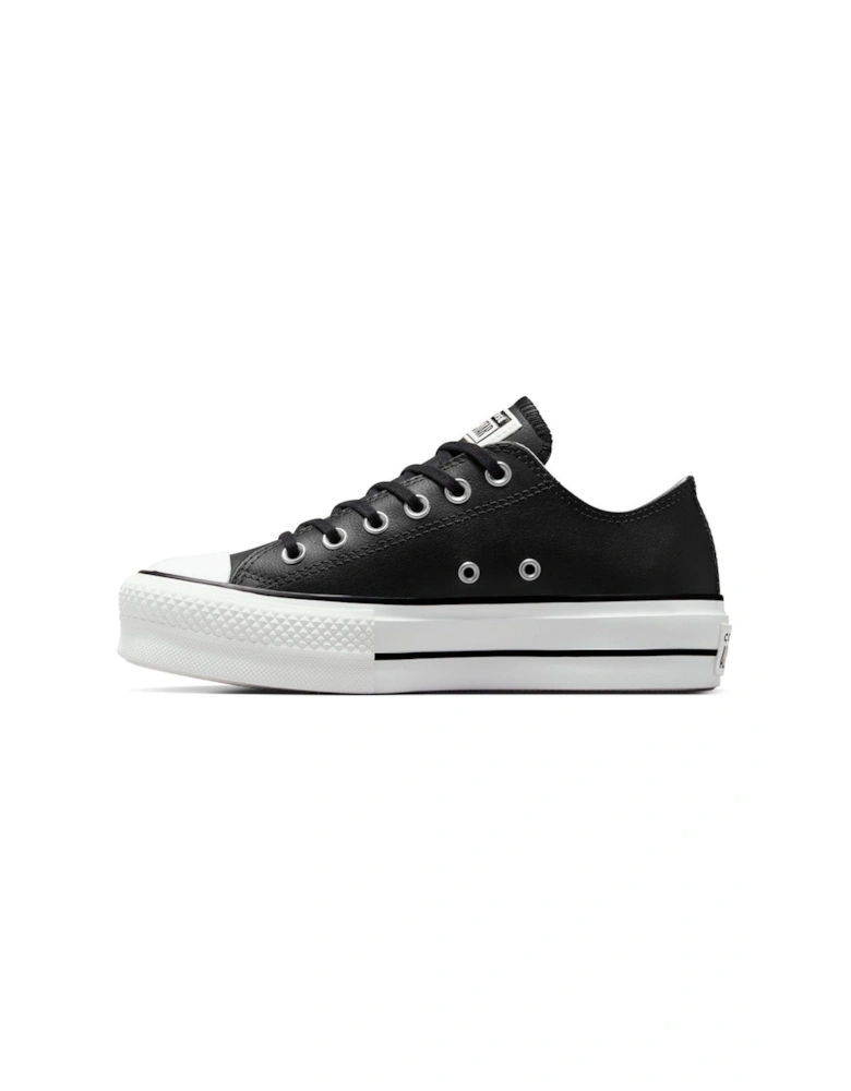 Womens Leather Lift Ox Trainers - Black/White