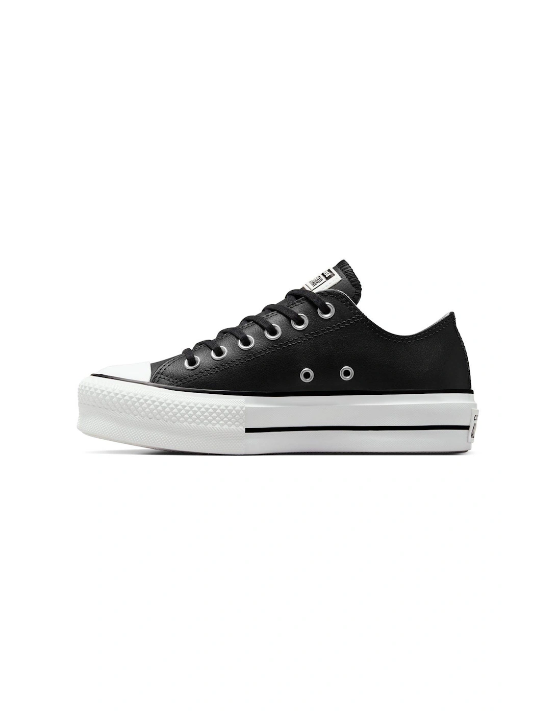 Womens Leather Lift Ox Trainers - Black/White