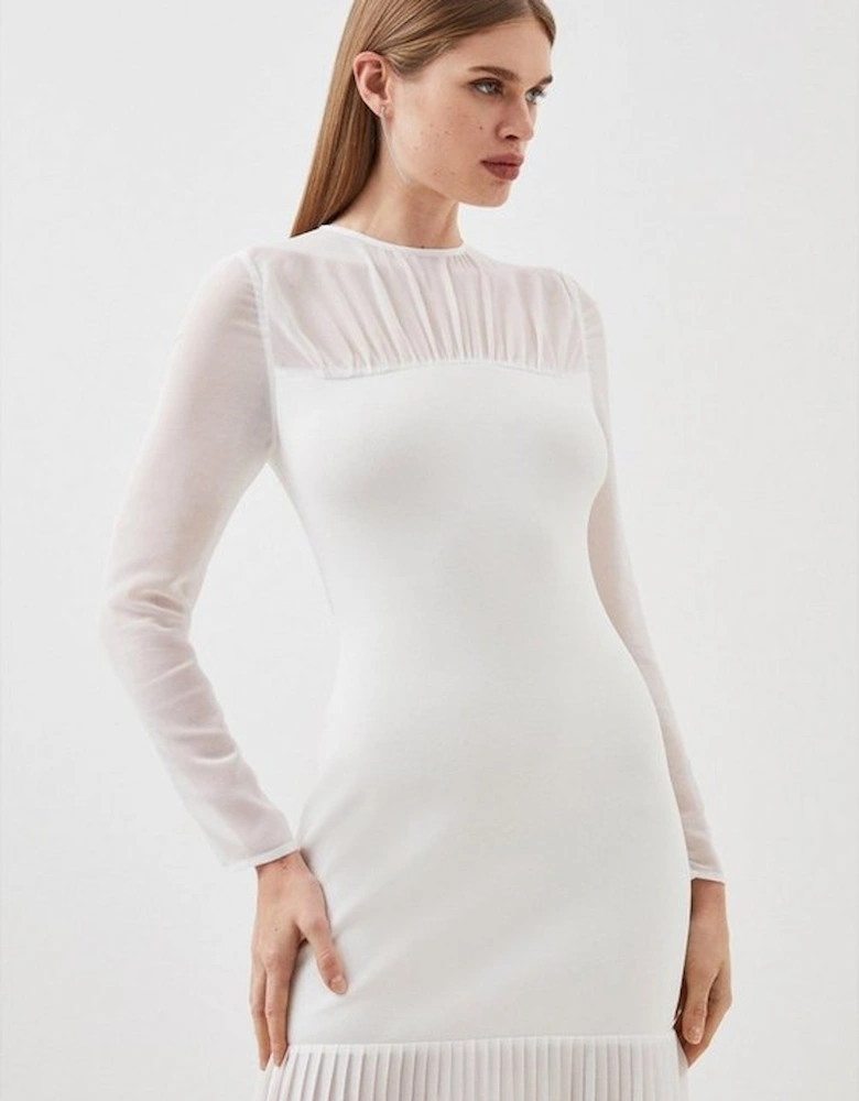 Bandage Figure Form Woven Mix Knit Dress