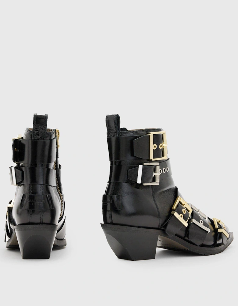 Jane Buckle Boots - Black