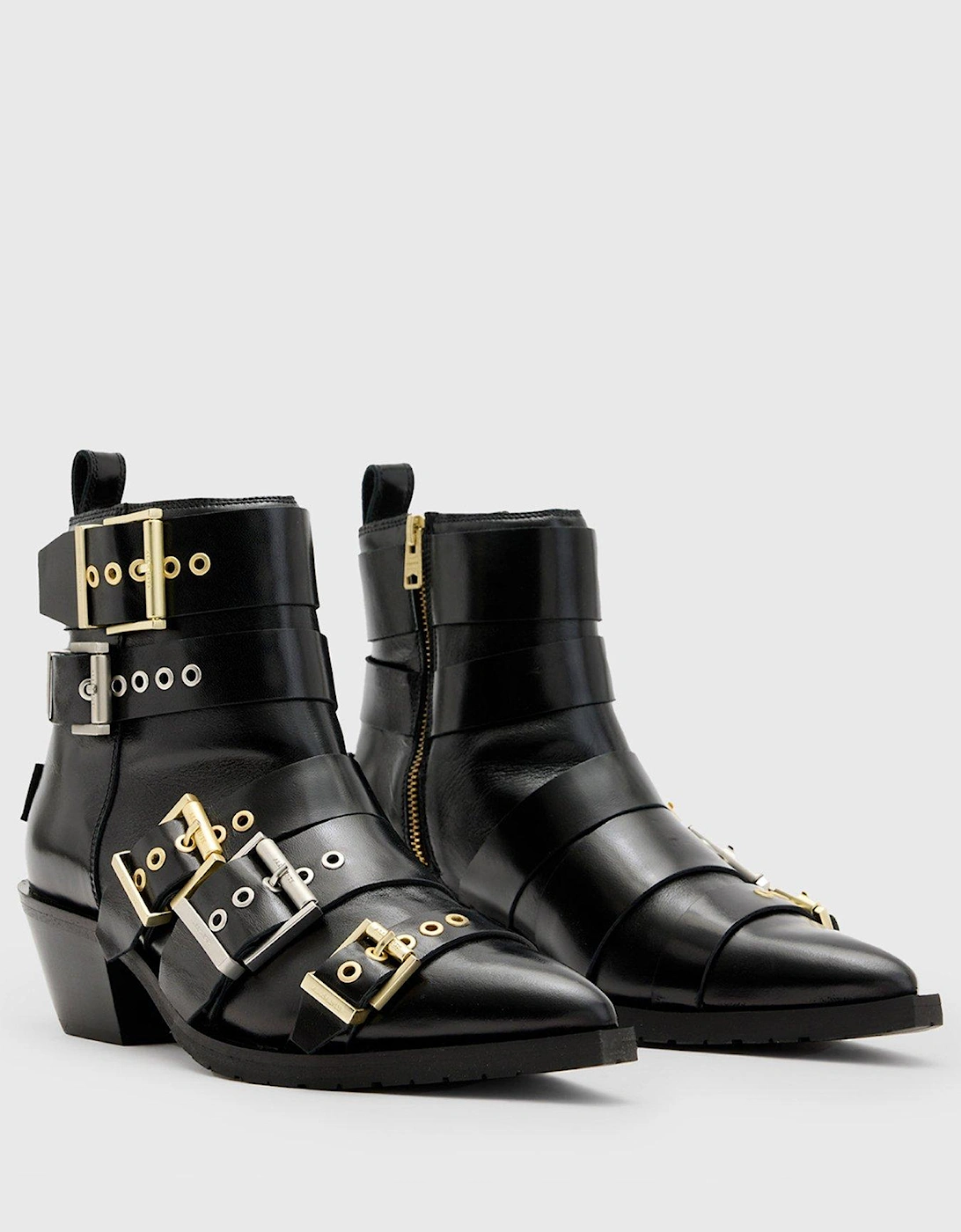 Jane Buckle Boots - Black