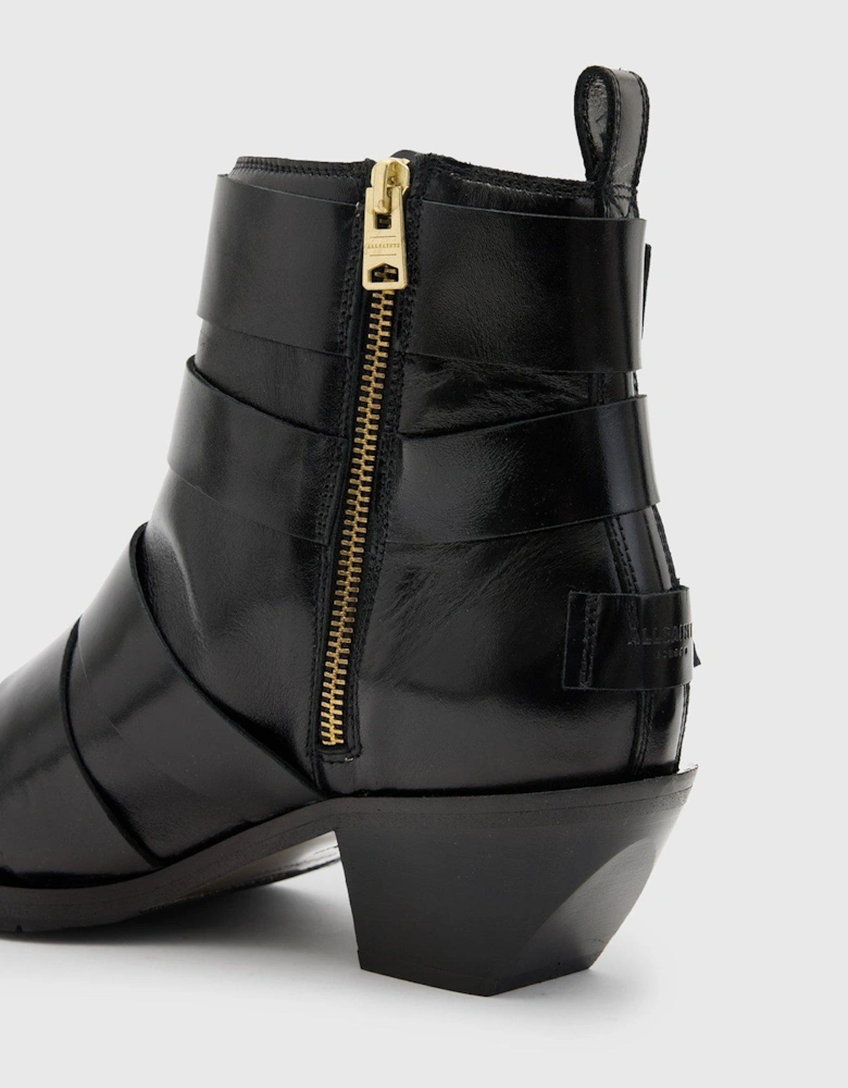 Jane Buckle Boots - Black