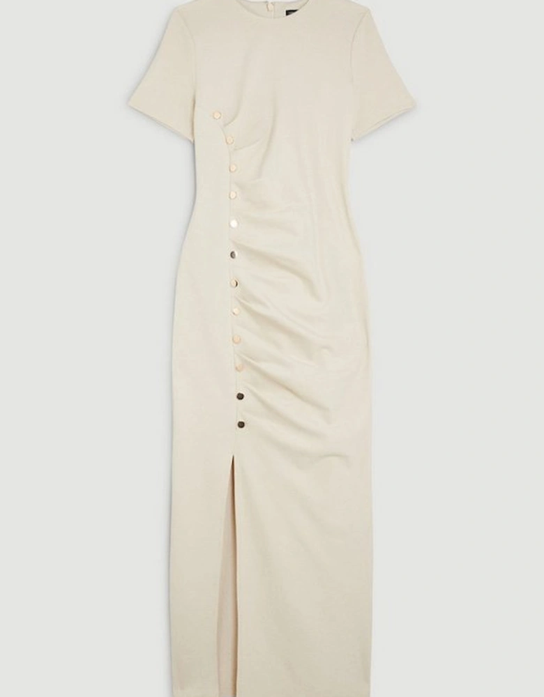 Ponte Tuck Jersey Midi Dress