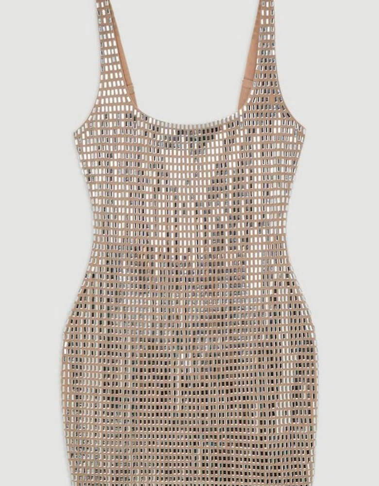 Premium Crystal Embellished Jersey Mini Dress