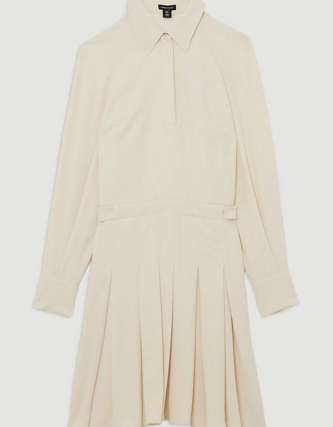 Tailored Crepe Pleated Mini Dress