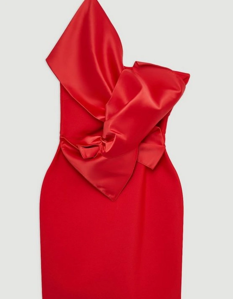 Figure Form Bandage Dramatic Bow Detail Mini Dress