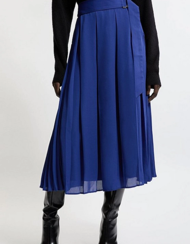 Tall Georgette Woven Pleated Maxi Skirt