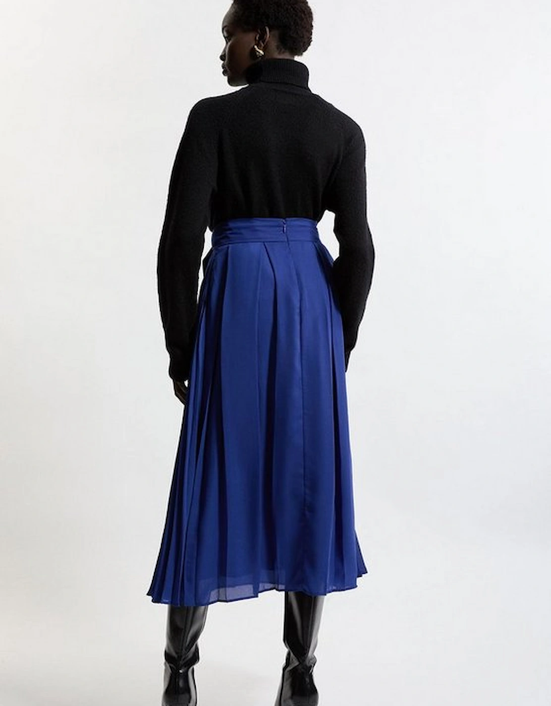 Tall Georgette Woven Pleated Maxi Skirt