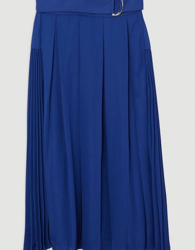 Georgette Woven Pleated Maxi Skirt