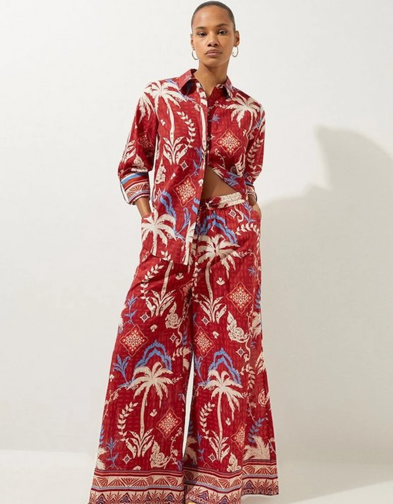 Printed Cotton Voile Beach Shirt