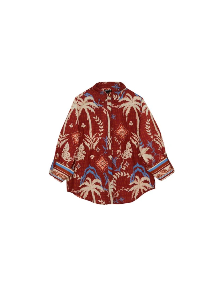 Printed Cotton Voile Beach Shirt