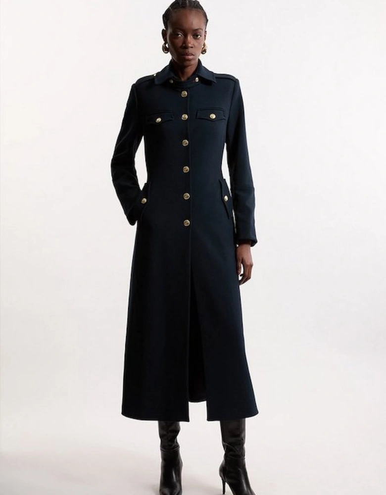 Tailored Military Maxi Coat