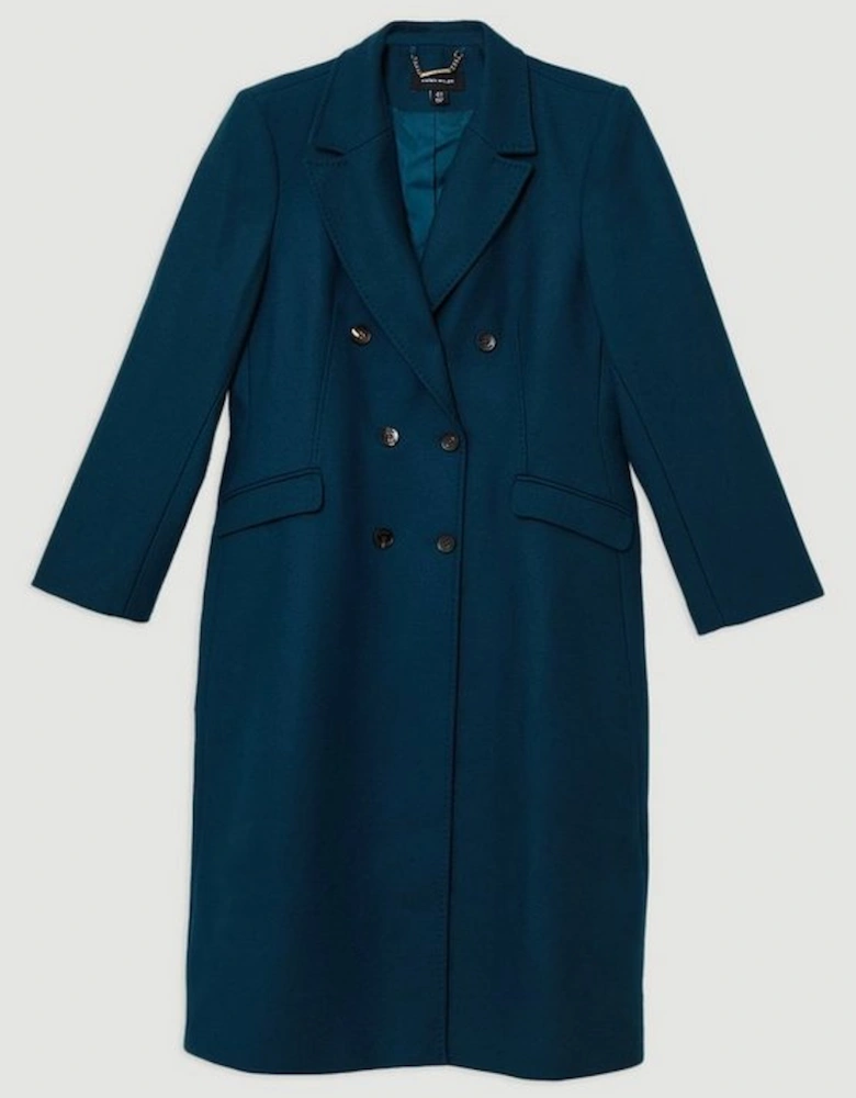 Plus Size Premium Italian Manteco Wool Fitted Tailored Midi Coat