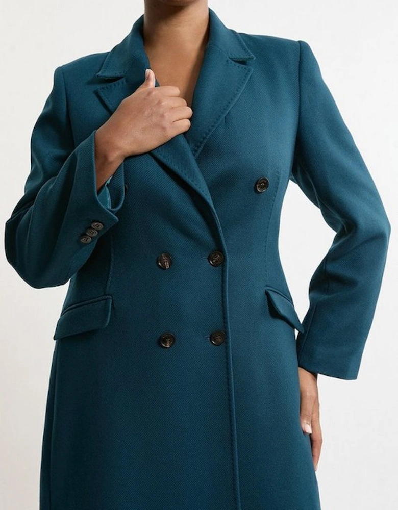 Plus Size Premium Italian Manteco Wool Fitted Tailored Midi Coat