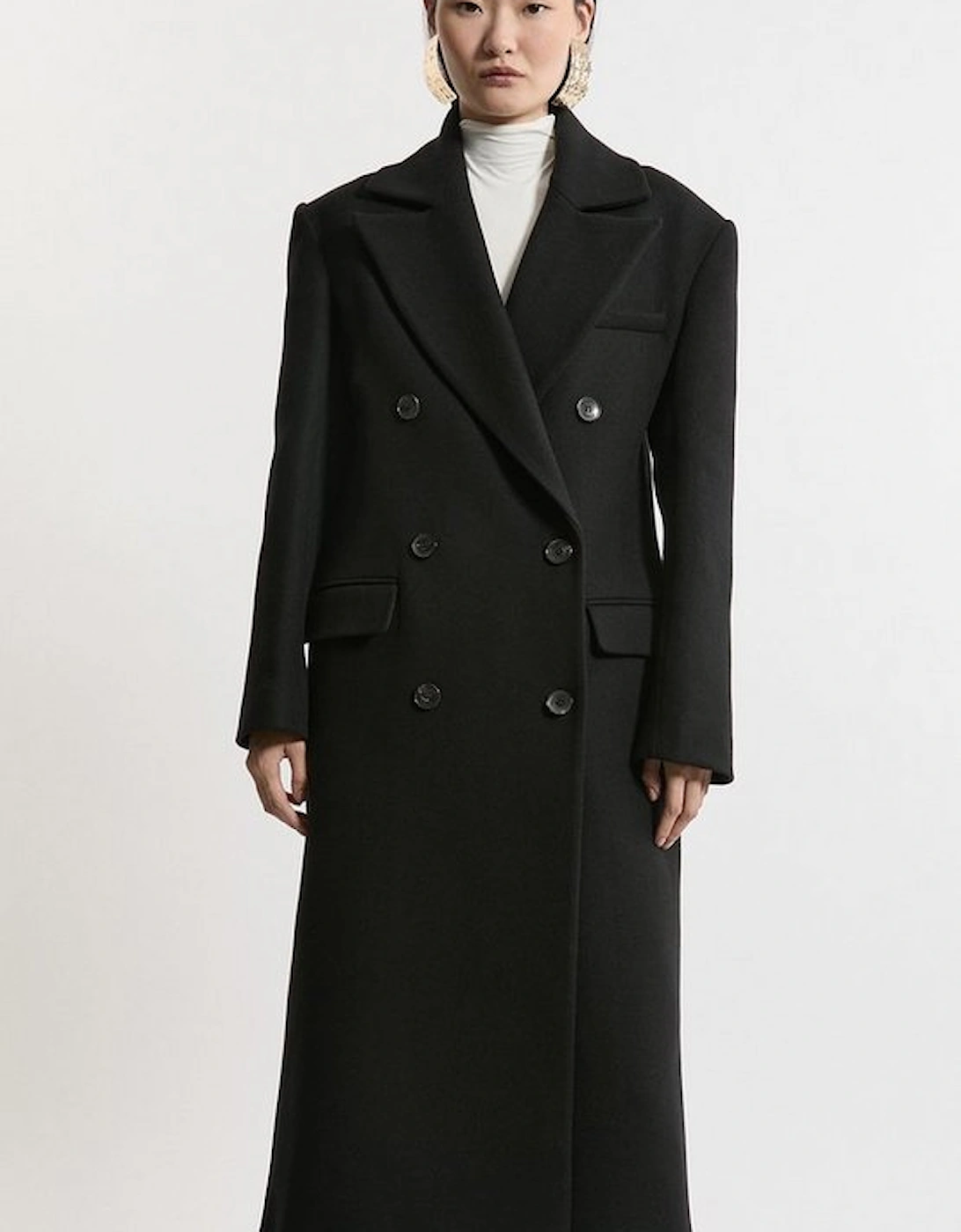 Italian Wool Strong Shoulder Anti Fit Maxi Coat