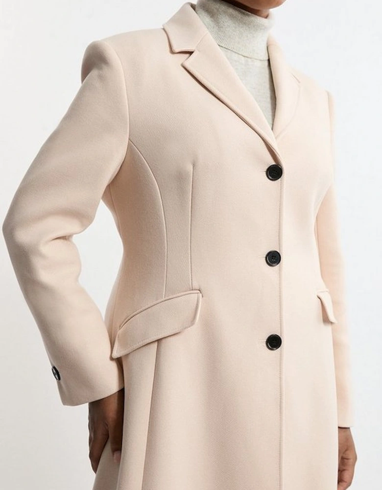 Plus Size Premium Italian Manteco Wool Full Skirted Tailored Midaxi Coat