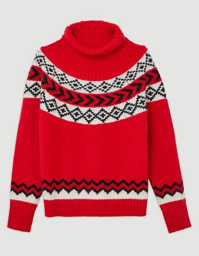 Fairisle Pattern Crew Neck Jumper