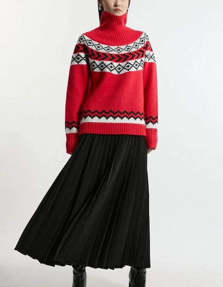 Fairisle Pattern Crew Neck Jumper