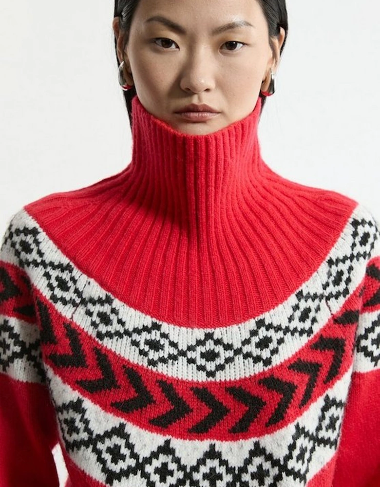 Fairisle Pattern Crew Neck Jumper
