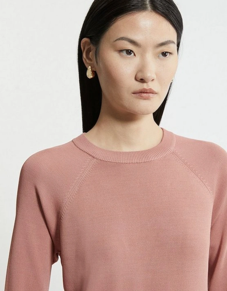 Premium Drape Knit Jumper With Removable Woven Frill Collar