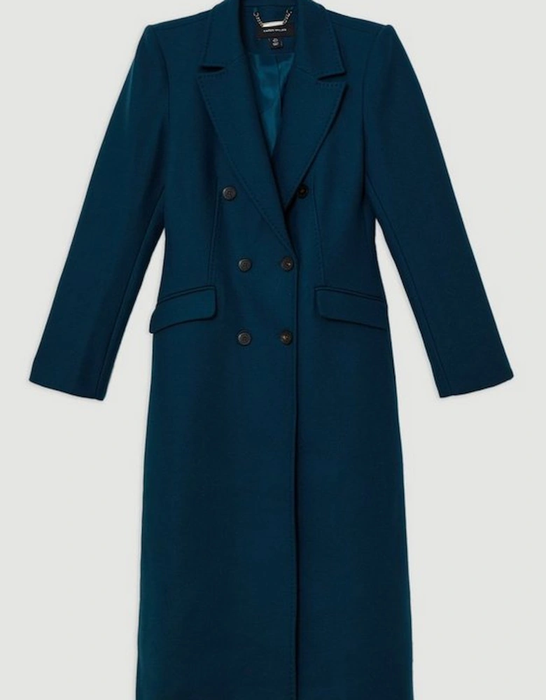 Premium Italian Manteco Wool Fitted Tailored Midi Coat