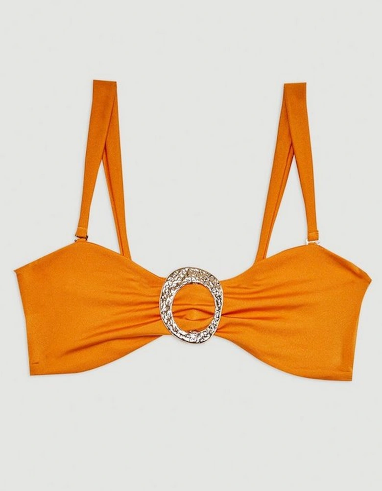 Slinky Trim Detail Detachable Strap Bikini Top