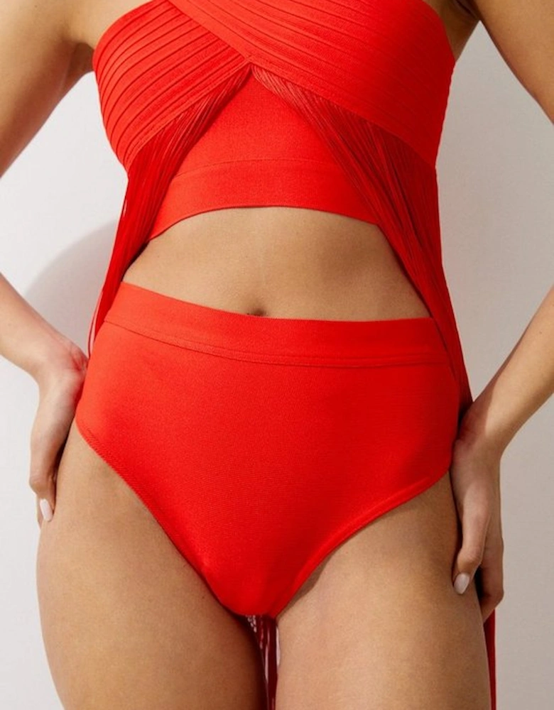 High Waisted Bandage Bikini Bottoms