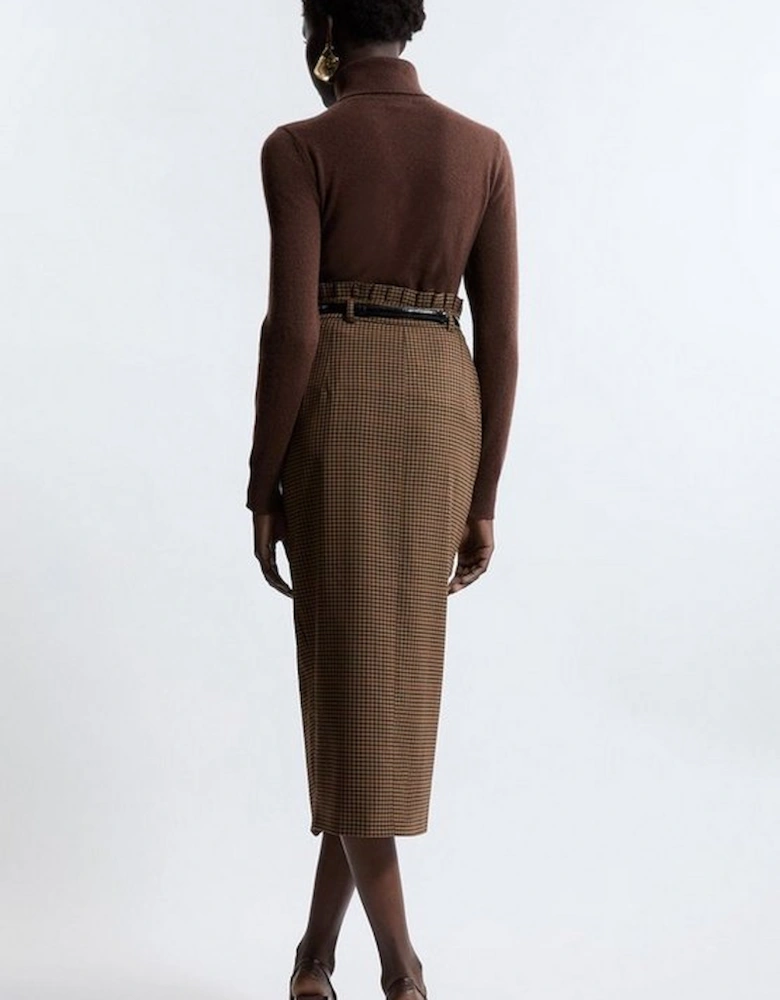 Check With Choc Tailored Maxi Skirt