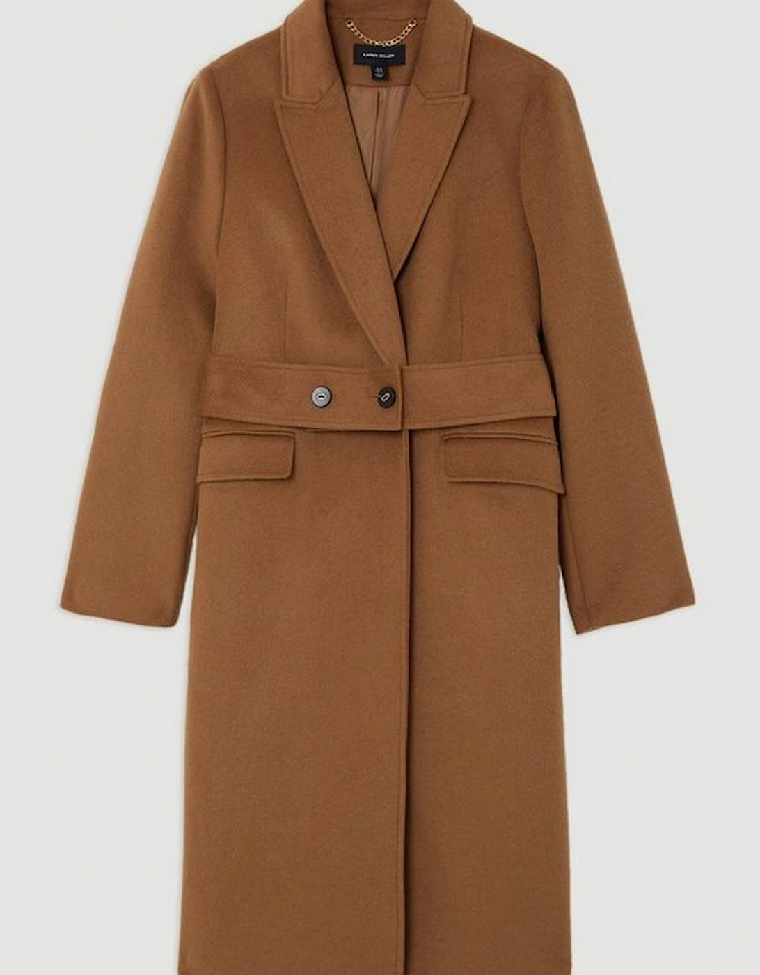 Plus Size Tailored Wool Blend Belted Midi Coat