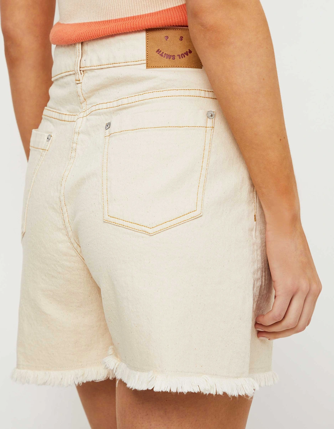 Ecru Denim Shorts