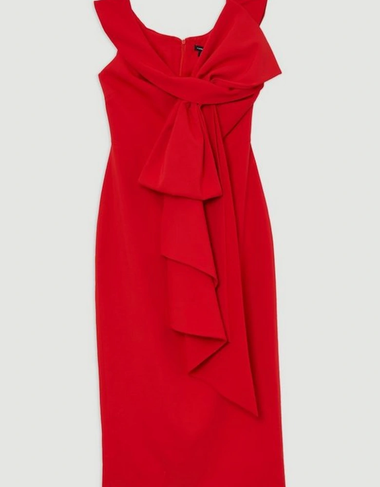 Archive Collection - Tall Bow Detail Asymmetric Off The Shoulder Midaxi Dress