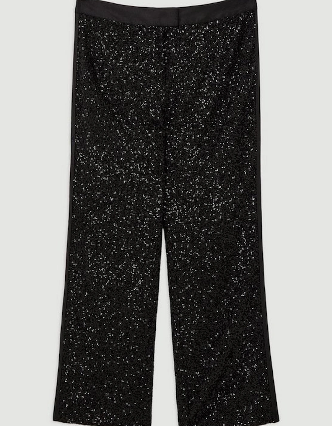 Plus Size Sequin High Waisted Wide Leg Trousers