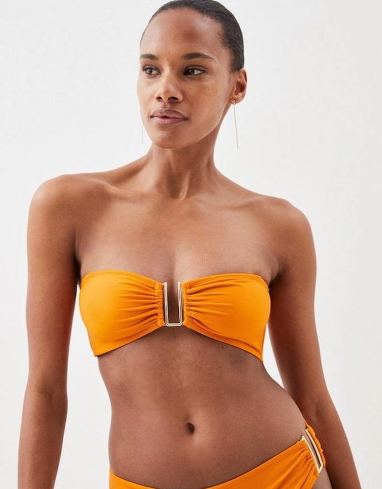 Detachable Strap Gold Trim Bikini Top