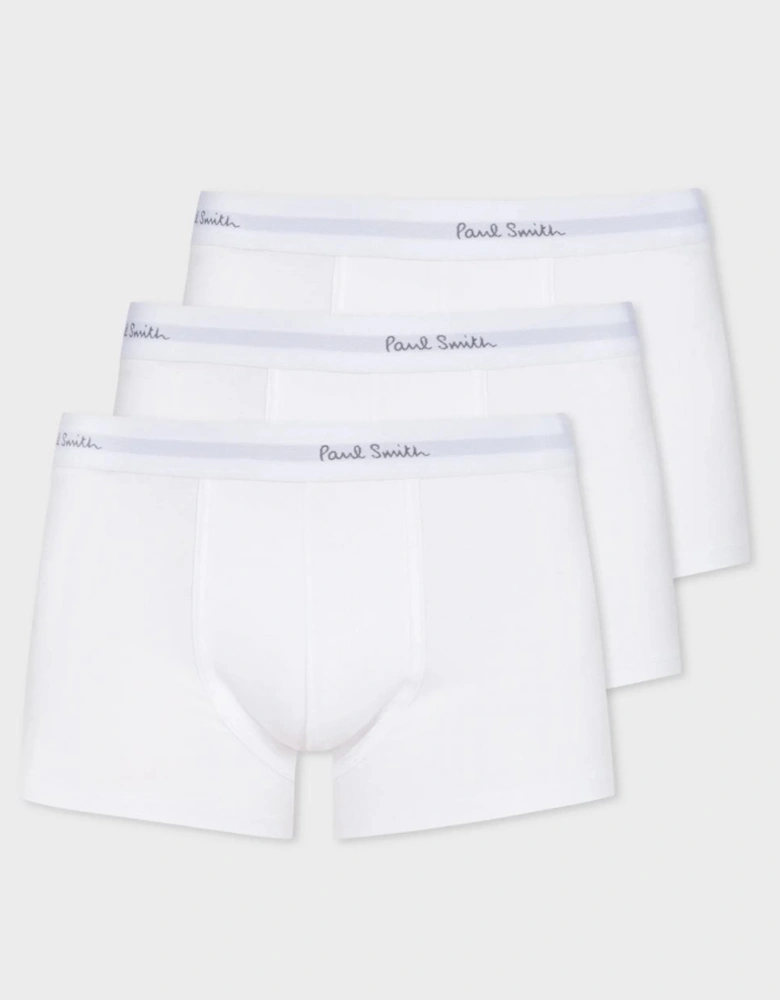 3 Pack Mens Plain Trunks with Script Logo Waistband