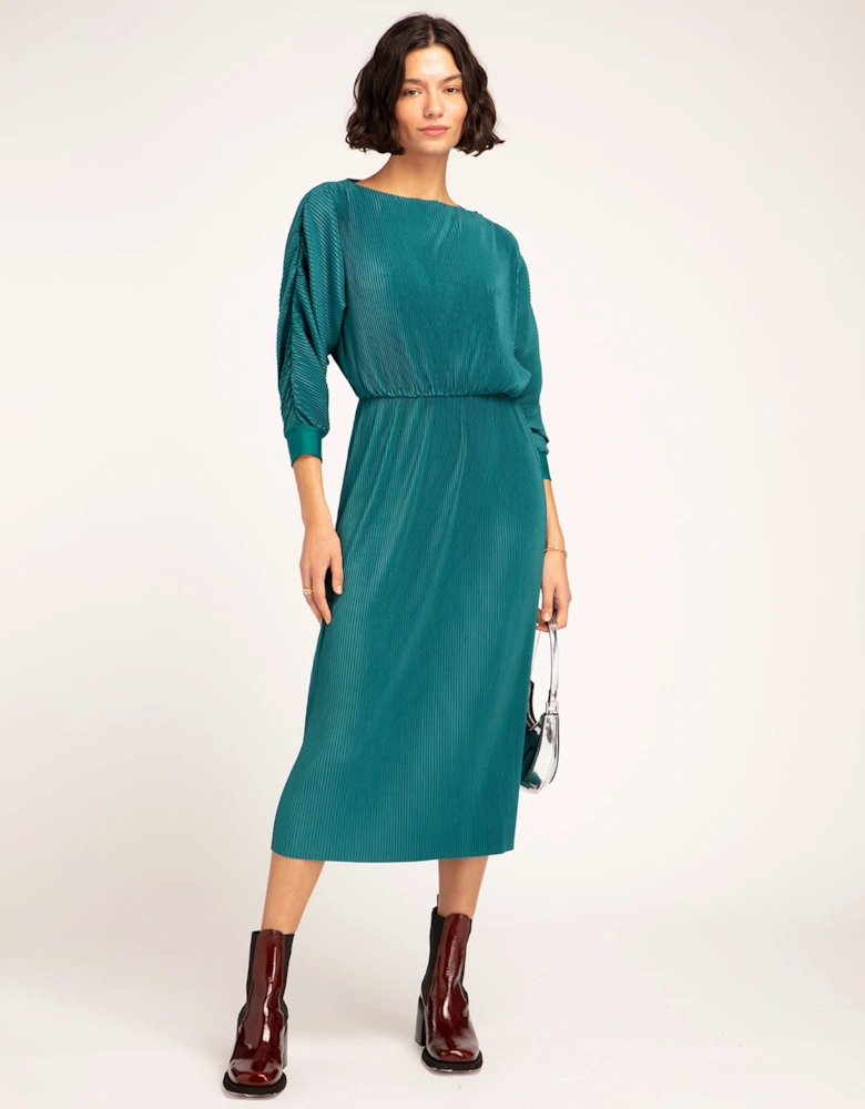 Hebe Midi Dress in Teal