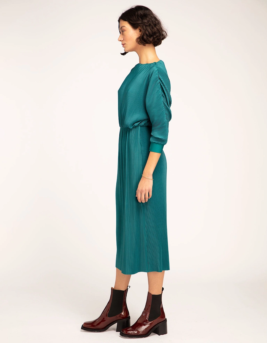 Hebe Midi Dress in Teal