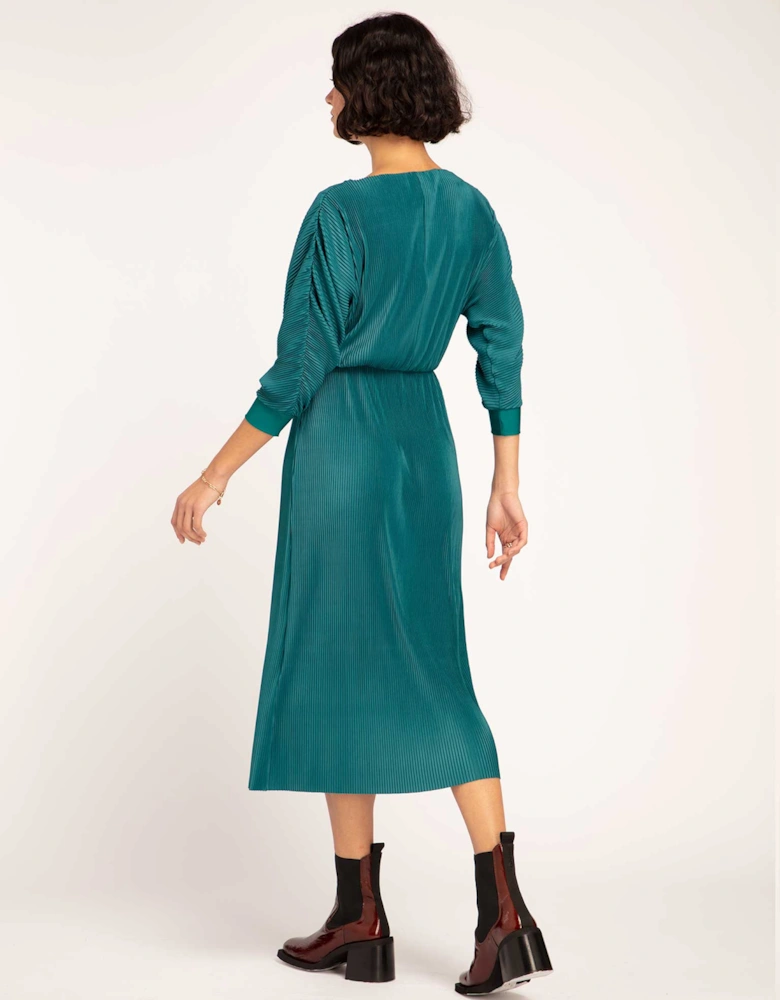 Hebe Midi Dress in Teal