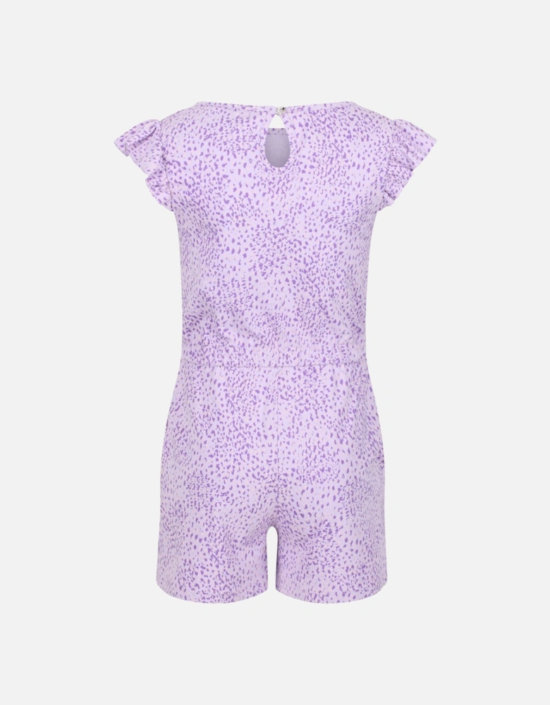 Childrens/Kids Dasie Animal Print Ruffle Playsuit