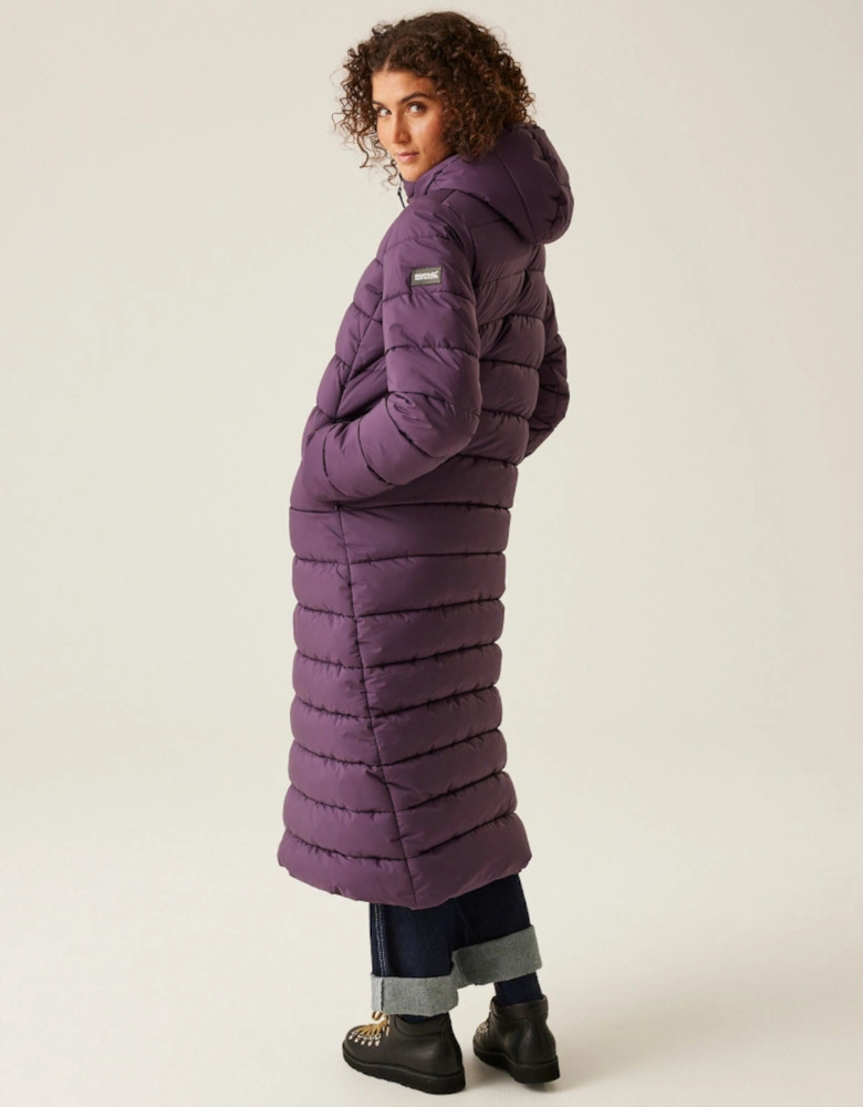 Womens Elender Longline Padded Hooded Jacket Coat