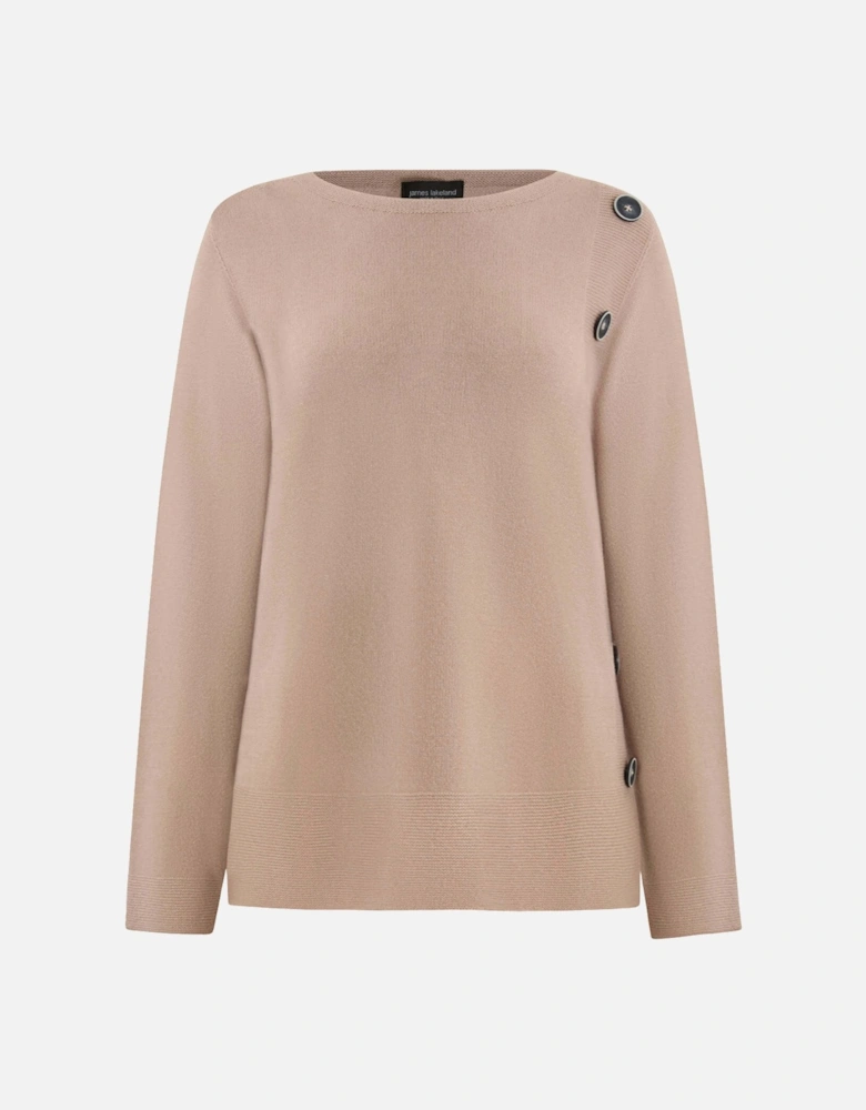 Side Button Taupe Jumper