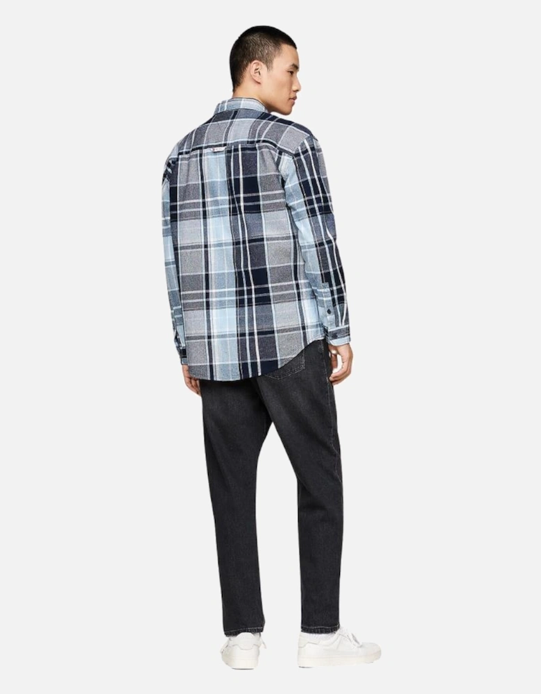 TMJ 2 PLY Brushed Flannel Shirt - Dark Night Navy